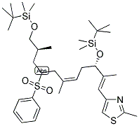 4-[(1E,3S,5Z,8R/S,10S)-3,11-BIS-([TERT-BUTYL(DIMETHYL)SILYL]OXY)-2,6,10-TRIMETHYL-8-(PHENYLSULFONYL)UNDECA-1,5-DIENYL]-2-METHYL-1,3-THIAZOLE Struktur