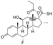 6A,9A-DIFLUORO-11BETA-HYDROXY-16A-METHYL-3-OXO-17A-(PROPIONYLOXY)-ANDROSTA-1,4-DIENE-17BETA-CARBOTHIOIC ACID Struktur