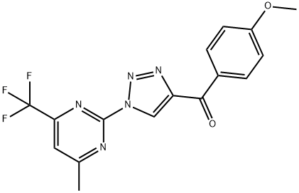 (4-METHOXYPHENYL)(1-[4-METHYL-6-(TRIFLUOROMETHYL)-2-PYRIMIDINYL]-1H-1,2,3-TRIAZOL-4-YL)METHANONE Struktur