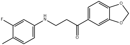 1-(1,3-BENZODIOXOL-5-YL)-3-(3-FLUORO-4-METHYLANILINO)-1-PROPANONE Struktur