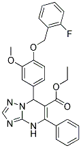 ETHYL 7-(4-(2-FLUOROBENZYLOXY)-3-METHOXYPHENYL)-5-PHENYL-4,7-DIHYDRO-[1,2,4]TRIAZOLO[1,5-A]PYRIMIDINE-6-CARBOXYLATE Struktur