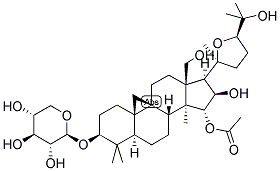 15A-ACETOXY-20E1-24E2-EPOXY-9,19-CYCLOLANOSTANE-3B,16B,25-TRIOL-3-O-B-D-XYLOPYRANOSIDE Struktur