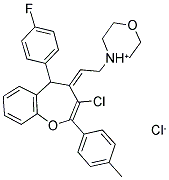 4-((Z)-2-((E)-3-CHLORO-5-(4-FLUOROPHENYL)-2-P-TOLYLBENZO[B]OXEPIN-4(5H)-YLIDENE)ETHYL)MORPHOLIN-4-IUM CHLORIDE Struktur