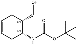 BOC-(+/-)-CIS-2-HYDROXYMETHYL-4-CYCLOHEXENYL-1-AMINE Struktur