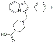 1-[2-(4-FLUORO-PHENYL)-IMIDAZO[1,2-A]PYRIDIN-3-YLMETHYL]-PIPERIDINE-4-CARBOXYLIC ACID Struktur