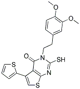 3-[2-(3,4-DIMETHOXYPHENYL)ETHYL]-2-MERCAPTO-5-THIEN-2-YLTHIENO[2,3-D]PYRIMIDIN-4(3H)-ONE Struktur