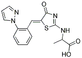 2-([4-OXO-5-((Z)-[2-(1H-PYRAZOL-1-YL)PHENYL]METHYLIDENE)-1,3-THIAZOL-2(4H)-YL]AMINO)PROPANOIC ACID Struktur