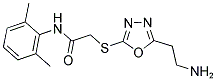 2-[5-(2-AMINO-ETHYL)-[1,3,4]OXADIAZOL-2-YLSULFANYL]-N-(2,6-DIMETHYL-PHENYL)-ACETAMIDE Struktur