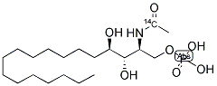 N-ACETYL PHYTOSPHINGOSINE-1-PHOSPHATE, [ACETYL-1-14C] Struktur