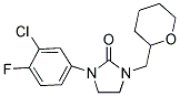 1-(3-CHLORO-4-FLUOROPHENYL)-3-(TETRAHYDRO-2H-PYRAN-2-YLMETHYL)IMIDAZOLIDIN-2-ONE Struktur