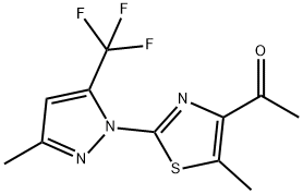 1-(5-METHYL-2-[3-METHYL-5-(TRIFLUOROMETHYL)-1H-PYRAZOL-1-YL]-1,3-THIAZOL-4-YL)-1-ETHANONE Struktur