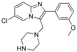 6-CHLORO-2-(3-METHOXY-PHENYL)-3-PIPERAZIN-1-YLMETHYL-IMIDAZO[1,2-A]PYRIDINE Struktur