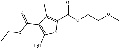 4-ETHYL 2-(2-METHOXYETHYL) 5-AMINO-3-METHYLTHIOPHENE-2,4-DICARBOXYLATE Struktur