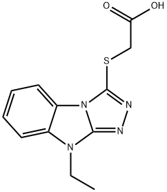 (9-ETHYL-9 H-BENZO[4,5]IMIDAZO[2,1-C ][1,2,4]TRIAZOL-3-YLSULFANYL)-ACETIC ACID Struktur