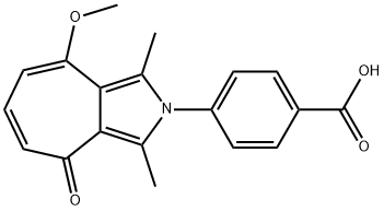 4-(8-METHOXY-1,3-DIMETHYL-4-OXOCYCLOHEPTA[C]PYRROL-2(4H)-YL)BENZOIC ACID Struktur