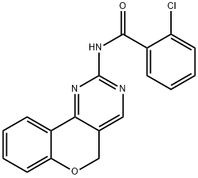 2-CHLORO-N-(5H-CHROMENO[4,3-D]PYRIMIDIN-2-YL)BENZENECARBOXAMIDE Struktur