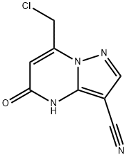 7-CHLOROMETHYL-5-OXO-4,5-DIHYDRO-PYRAZOLO[1,5-A]-PYRIMIDINE-3-CARBONITRILE Struktur