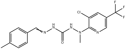 N''-[3-CHLORO-5-(TRIFLUOROMETHYL)-2-PYRIDINYL]-N''-METHYL-N'''-[(E)-(4-METHYLPHENYL)METHYLIDENE]CARBONIC DIHYDRAZIDE Struktur