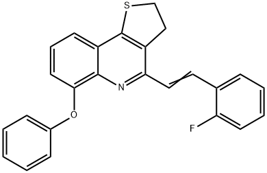 4-[(E)-2-(2-FLUOROPHENYL)ETHENYL]-2,3-DIHYDROTHIENO[3,2-C]QUINOLIN-6-YL PHENYL ETHER Struktur