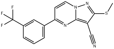 2-(METHYLSULFANYL)-5-[3-(TRIFLUOROMETHYL)PHENYL]PYRAZOLO[1,5-A]PYRIMIDINE-3-CARBONITRILE Struktur