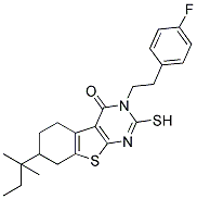 7-(1,1-DIMETHYL-PROPYL)-3-[2-(4-FLUORO-PHENYL)-ETHYL]-2-MERCAPTO-5,6,7,8-TETRAHYDRO-3H-BENZO[4,5]THIENO[2,3-D]PYRIMIDIN-4-ONE Structure