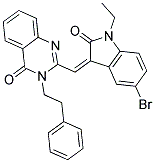 2-[(5-BROMO-1-ETHYL-2-OXO-1,2-DIHYDRO-3H-INDOL-3-YLIDENE)METHYL]-3-PHENETHYL-4(3H)-QUINAZOLINONE Struktur