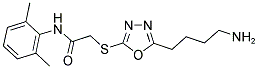 2-[5-(4-AMINO-BUTYL)-[1,3,4]OXADIAZOL-2-YLSULFANYL]-N-(2,6-DIMETHYL-PHENYL)-ACETAMIDE Struktur