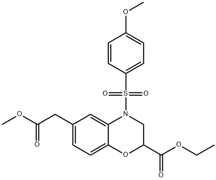 ETHYL 6-(2-METHOXY-2-OXOETHYL)-4-[(4-METHOXYPHENYL)SULFONYL]-3,4-DIHYDRO-2H-1,4-BENZOXAZINE-2-CARBOXYLATE Struktur