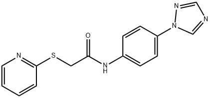 2-(2-PYRIDINYLSULFANYL)-N-[4-(1H-1,2,4-TRIAZOL-1-YL)PHENYL]ACETAMIDE Struktur