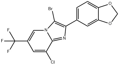 2-(1,3-BENZODIOXOL-5-YL)-3-BROMO-8-CHLORO-6-(TRIFLUOROMETHYL)IMIDAZO[1,2-A]PYRIDINE Struktur