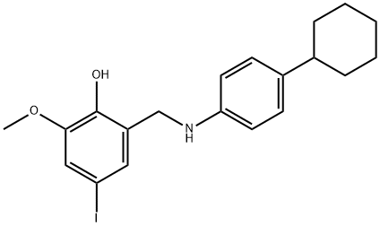 2-[(4-CYCLOHEXYLANILINO)METHYL]-4-IODO-6-METHOXYBENZENOL Struktur