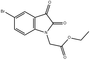 (5-BROMO-2,3-DIOXO-2,3-DIHYDRO-INDOL-1-YL)-ACETIC ACID ETHYL ESTER Struktur