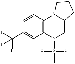 5-(METHYLSULFONYL)-7-(TRIFLUOROMETHYL)-1,2,3,3A,4,5-HEXAHYDROPYRROLO[1,2-A]QUINOXALINE Struktur