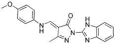 (4E)-2-(1H-BENZIMIDAZOL-2-YL)-4-{[(4-METHOXYPHENYL)AMINO]METHYLENE}-5-METHYL-2,4-DIHYDRO-3H-PYRAZOL-3-ONE Struktur