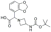 BENZO[1,3]DIOXOL-4-YL-(3-TERT-BUTOXYCARBONYLAMINO-AZETIDIN-1-YL)-ACETIC ACID Struktur