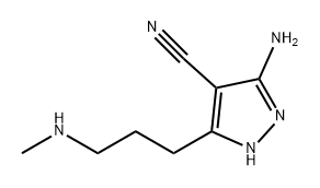 5-AMINO-3-[3-(METHYLAMINO)PROPYL]-1H-PYRAZOLE-4-CARBONITRILE Struktur