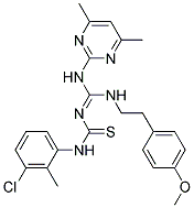 (E)-1-(3-CHLORO-2-METHYLPHENYL)-3-((4,6-DIMETHYLPYRIMIDIN-2-YLAMINO)(4-METHOXYPHENETHYLAMINO)METHYLENE)THIOUREA Struktur