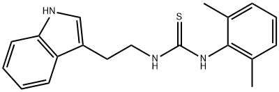 ((2,6-DIMETHYLPHENYL)AMINO)((2-INDOL-3-YLETHYL)AMINO)METHANE-1-THIONE Struktur