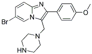 6-BROMO-2-(4-METHOXY-PHENYL)-3-PIPERAZIN-1-YLMETHYL-IMIDAZO[1,2-A]PYRIDINE Struktur