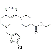 1-[6-(5-CHLORO-THIOPHEN-2-YLMETHYL)-2-METHYL-5,6,7,8-TETRAHYDRO-PYRIDO[4,3-D]PYRIMIDIN-4-YL]-PIPERIDINE-4-CARBOXYLIC ACID ETHYL ESTER Struktur