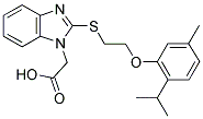 2-(2-(2-(2-ISOPROPYL-5-METHYLPHENOXY)ETHYLTHIO)-1H-BENZO[D]IMIDAZOL-1-YL)ACETIC ACID Struktur