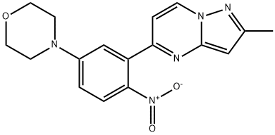 2-METHYL-5-(5-MORPHOLINO-2-NITROPHENYL)PYRAZOLO[1,5-A]PYRIMIDINE Struktur