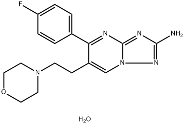 5-(4-FLUOROPHENYL)-6-(2-MORPHOLINOETHYL)(1,2,4)TRIAZOLO[1,5-A]PYRIMIDIN-2-YLAMINE Struktur