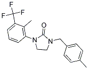 1-(4-METHYLBENZYL)-3-[2-METHYL-3-(TRIFLUOROMETHYL)PHENYL]IMIDAZOLIDIN-2-ONE Struktur