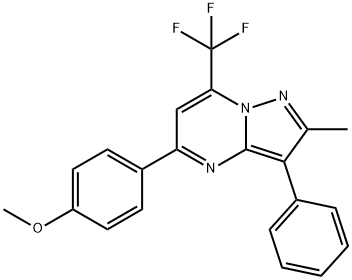 5-(4-METHOXYPHENYL)-2-METHYL-3-PHENYL-7-(TRIFLUOROMETHYL)PYRAZOLO[1,5-A]PYRIMIDINE Struktur