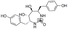 5(S),6(S)-DIHYDROXY-4(R),7(R)-BIS-(4-HYDROXY-BENZYL)-[1,3]DIAZEPAN-2-ONE Struktur