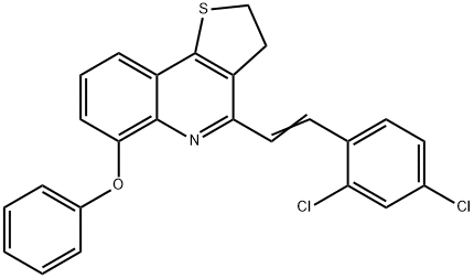 4-[(E)-2-(2,4-DICHLOROPHENYL)ETHENYL]-2,3-DIHYDROTHIENO[3,2-C]QUINOLIN-6-YL PHENYL ETHER Struktur