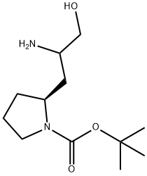 2-(2-AMINO-3-HYDROXY-PROPYL)-PYRROLIDINE-1-CARBOXYLIC ACID TERT-BUTYL ESTER Struktur