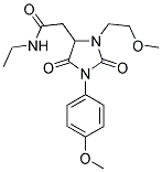 N-ETHYL-2-(3-(2-METHOXYETHYL)-1-(4-METHOXYPHENYL)-2,5-DIOXOIMIDAZOLIDIN-4-YL)ACETAMIDE Struktur