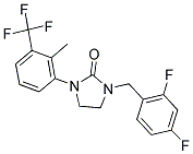 1-(2,4-DIFLUOROBENZYL)-3-[2-METHYL-3-(TRIFLUOROMETHYL)PHENYL]IMIDAZOLIDIN-2-ONE Struktur